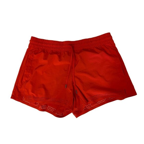 prAna Red Polyester/Spandex Perforated Shorts 4 Pockets Size 14 - Picture 1 of 6